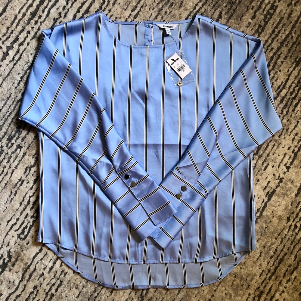 Express Pinstripe Blouse - Picture 2 of 3